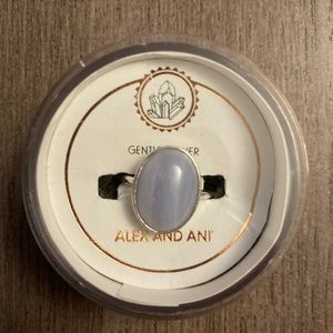 Alex and Ani Blue Lace Agate Adjustable Ring